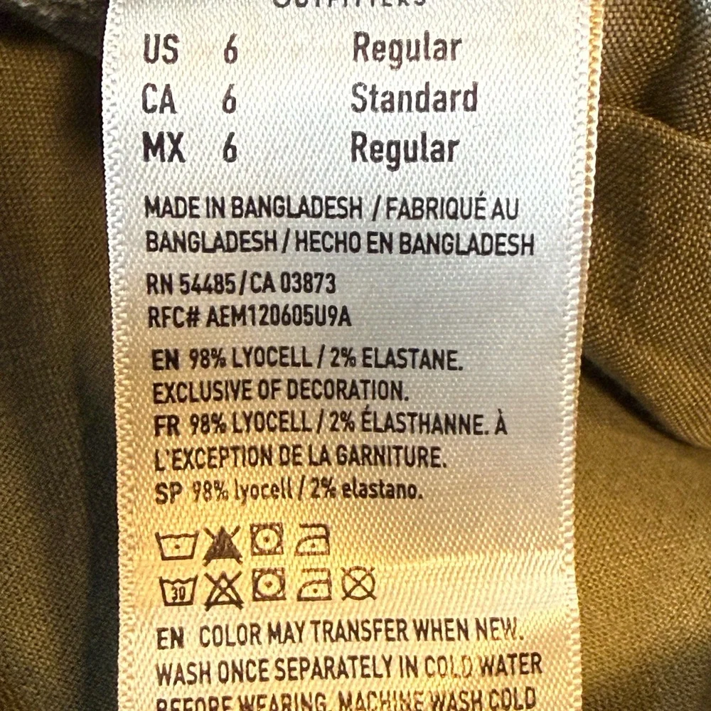 American Eagle AE Green Cargo Wide Leg Pants Stretch 6 - Picture 9 of 16
